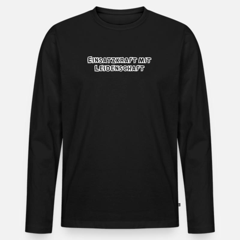 Feuerwehr - Einsatzkraft mit Leidenschaft - Männer Premium Bio Langarmshirt - Schwarz