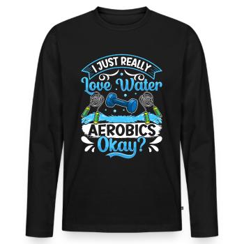 Aerobic Exercise Designs - Men's Premium Organic Long Sleeve Shirt - black - Front - Nico (187cm)