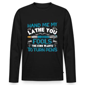 Pen Turning Kit - Men's Premium Organic Long Sleeve Shirt - black - Front - Nico (187cm)