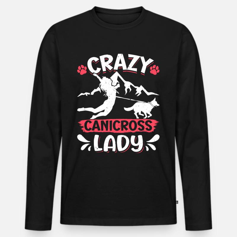 Dog running Canicross Design - Männer Premium Bio Langarmshirt - Schwarz