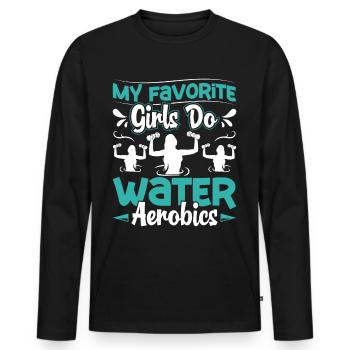 Aerobic Exercise Designs - Men's Premium Organic Long Sleeve Shirt - black - Front - Nico (187cm)