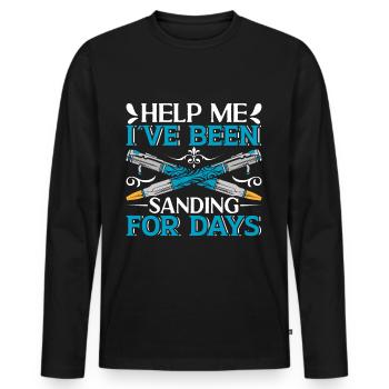 Pen Turning Kit - Men's Premium Organic Long Sleeve Shirt - black - Front - Nico (187cm)