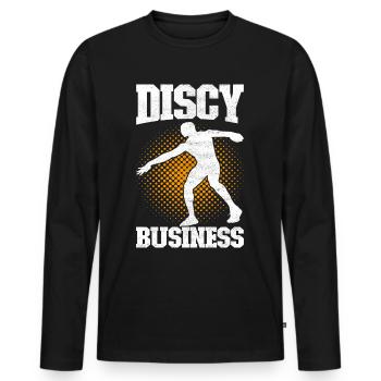 Lanceur de disque Lancer de disque - T-shirt manches longues Premium bio Homme - noir - Devant - Nico (187cm)