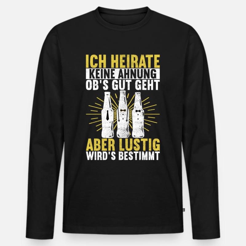 Junggesellenabschied Bräutigam - Männer Premium Bio Langarmshirt - Schwarz