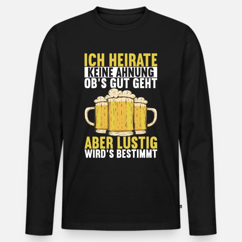 Junggesellenabschied Bräutigam - Männer Premium Bio Langarmshirt - Schwarz
