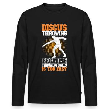 Lanceur de disque Lancer de disque - T-shirt manches longues Premium bio Homme - noir - Devant - Nico (187cm)