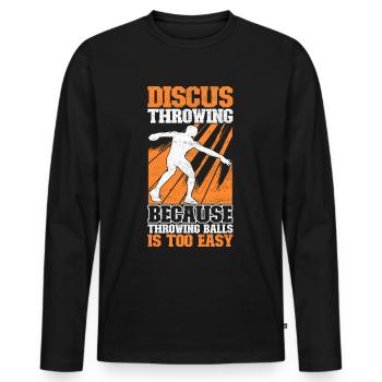 Lanceur de disque Lancer de disque - T-shirt manches longues Premium bio Homme - noir - Devant - Nico (187cm)