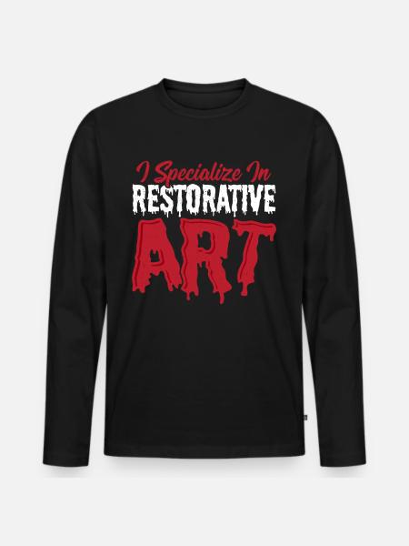 Jeg specialiserer mig i restorativ kunst - Premium økologisk langærmet T-shirt til mænd - sort
