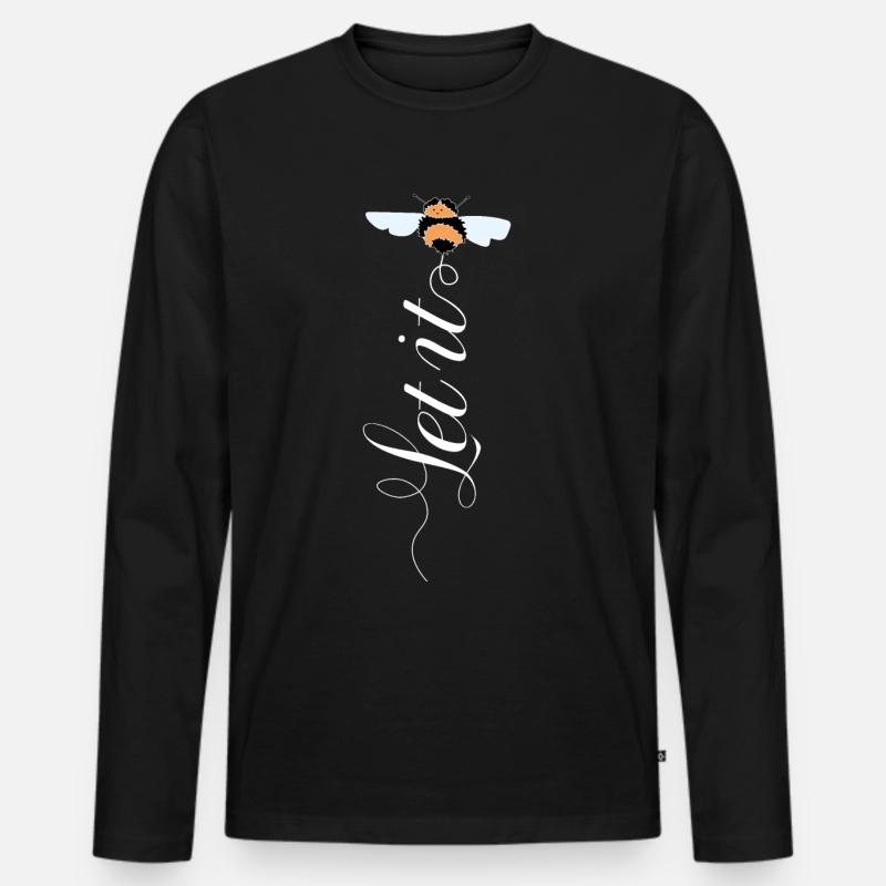 Let It Bee - Männer Premium Bio Langarmshirt - Schwarz