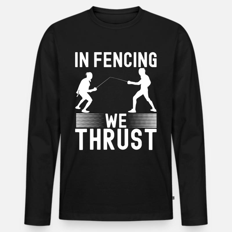 Fechten Fechtsport - Männer Premium Bio Langarmshirt - Schwarz