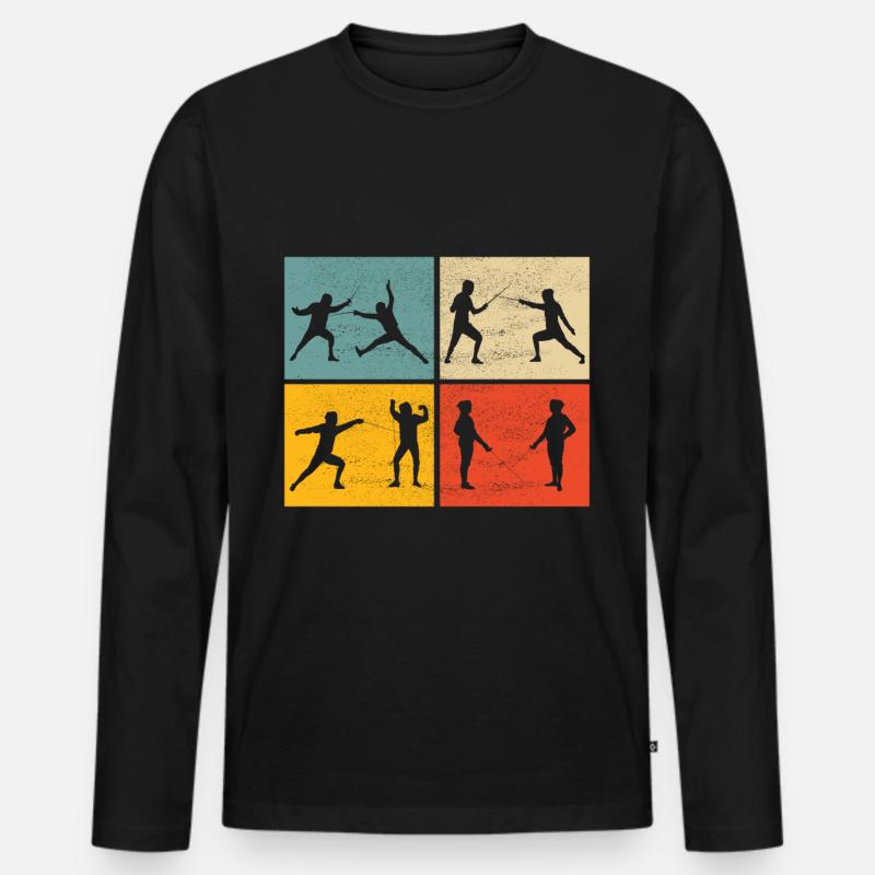 Fechten Fechtsport - Männer Premium Bio Langarmshirt - Schwarz