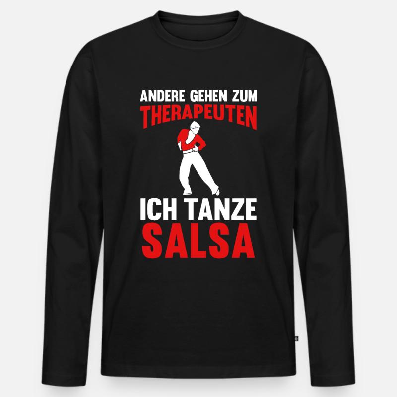 Salsa Tanz Tänzer - Männer Premium Bio Langarmshirt - Schwarz