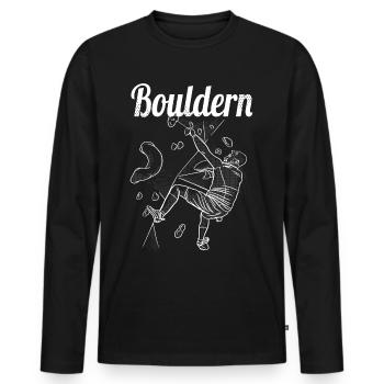 Bloc Bloc Escalade Bloc Bloc - T-shirt manches longues Premium bio Homme - noir - Devant - Nico (187cm)