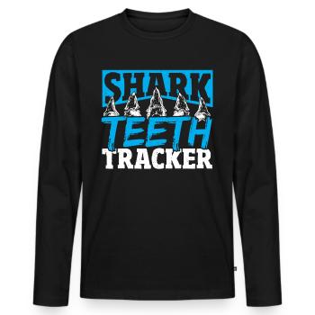 Shark Teeth Tracker Shark Teeth Collector Fossil - Men's Premium Organic Long Sleeve Shirt - black - Front - Nico (187cm)