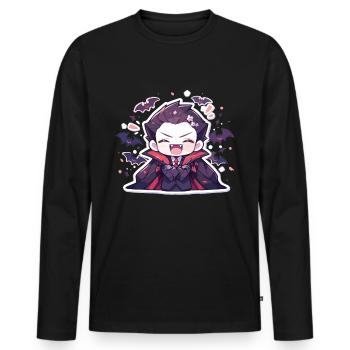 Vampire - Men's Premium Organic Long Sleeve Shirt - black - Front - Nico (187cm)