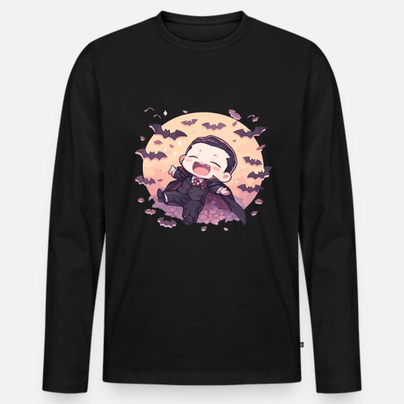 Vampir - Männer Premium Bio Langarmshirt - Schwarz