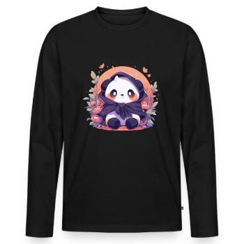 Panda Pandas Panda Ours Bébés Pandas Animaux - T-shirt manches longues Premium bio Homme - noir - Devant - Nico (187cm)