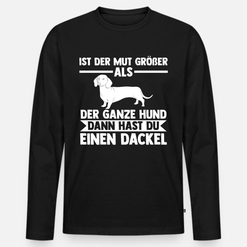 Hund Dackel - Männer Premium Bio Langarmshirt - Schwarz