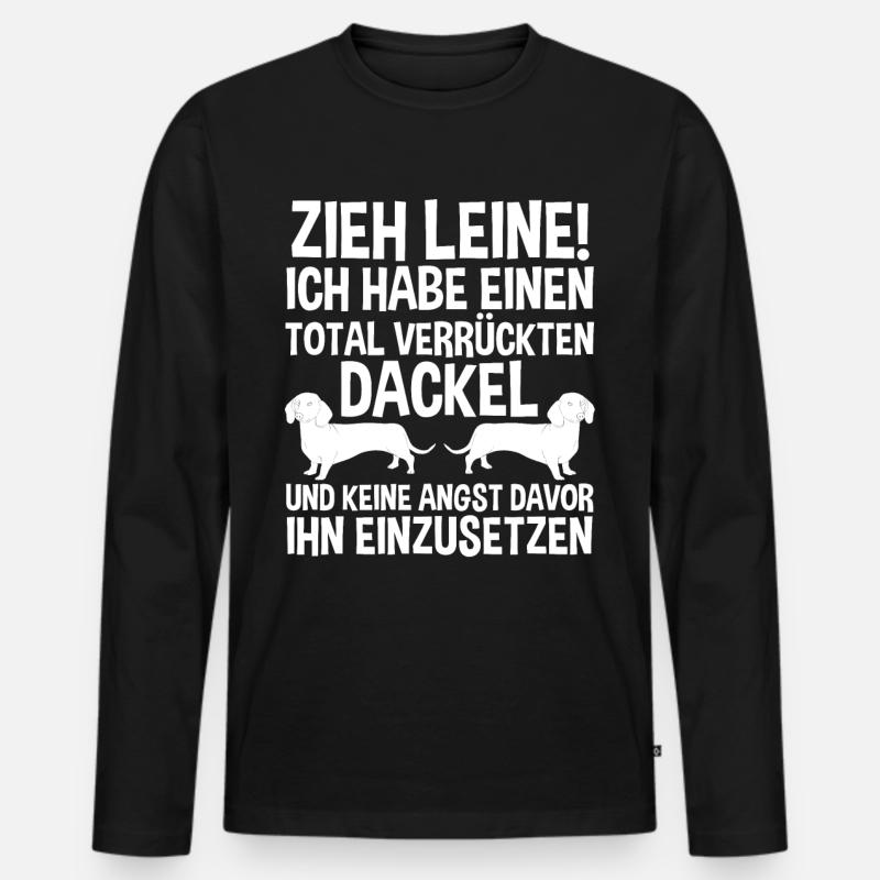 Hund Dackel - Männer Premium Bio Langarmshirt - Schwarz