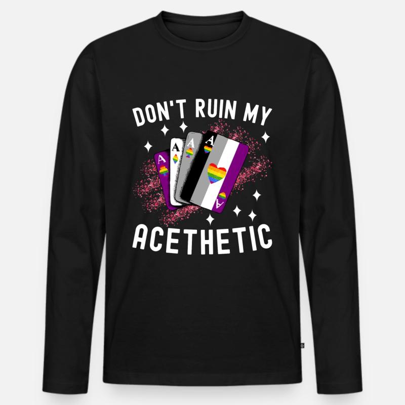 Asexuell Ace - Männer Premium Bio Langarmshirt - Schwarz