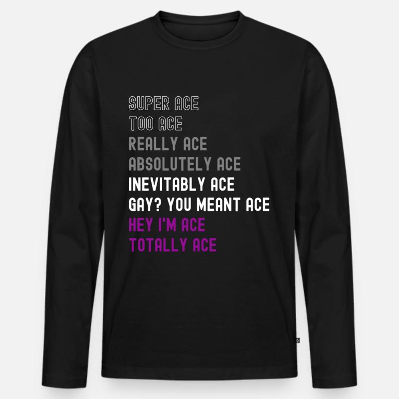 Asexuell Ace - Männer Premium Bio Langarmshirt - Schwarz
