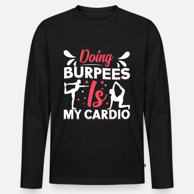 Burpees Übungen Workout - Männer Premium Bio Langarmshirt - Schwarz