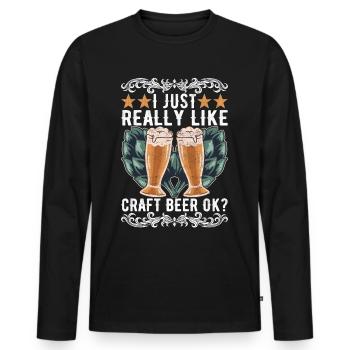 Beer Brewer Beer Brewing - Men's Premium Organic Long Sleeve Shirt - black - Front - Nico (187cm)