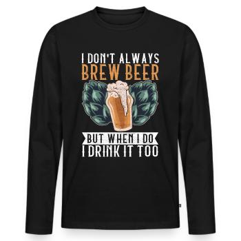 Beer Brewer Beer Brewing - Men's Premium Organic Long Sleeve Shirt - black - Front - Nico (187cm)