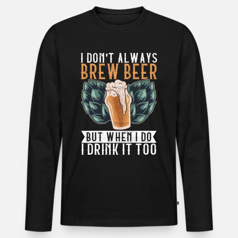 Bierbrauer Bier Brauen - Männer Premium Bio Langarmshirt - Schwarz