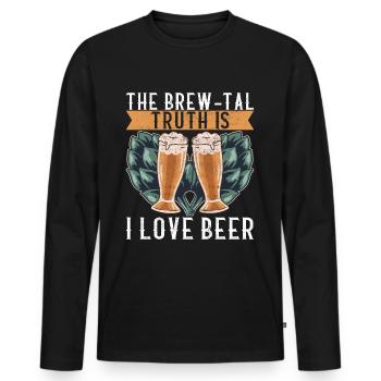 Beer Brewer Beer Brewing - Men's Premium Organic Long Sleeve Shirt - black - Front - Nico (187cm)