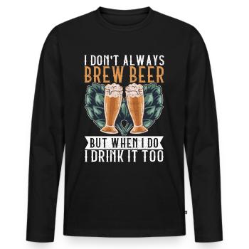 Beer Brewer Beer Brewing - Men's Premium Organic Long Sleeve Shirt - black - Front - Nico (187cm)