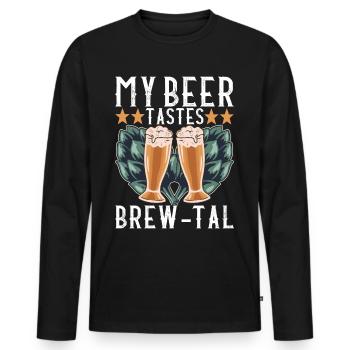 Beer Brewer Beer Brewing - Men's Premium Organic Long Sleeve Shirt - black - Front - Nico (187cm)