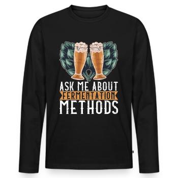 Beer Brewer Beer Brewing - Men's Premium Organic Long Sleeve Shirt - black - Front - Nico (187cm)