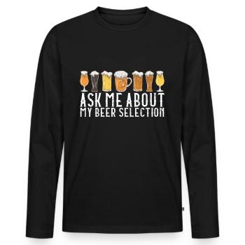 Beer Brewer Beer Brewing - Men's Premium Organic Long Sleeve Shirt - black - Front - Nico (187cm)