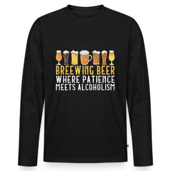 Beer Brewer Beer Brewing - Men's Premium Organic Long Sleeve Shirt - black - Front - Nico (187cm)