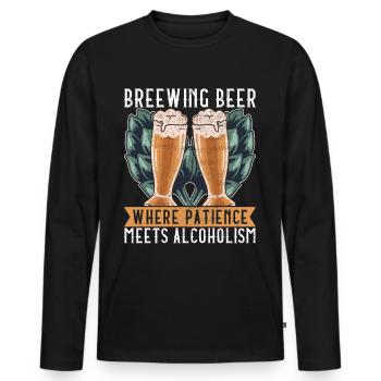 Beer Brewer Beer Brewing - Men's Premium Organic Long Sleeve Shirt - black - Front - Nico (187cm)