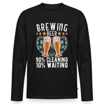 Beer Brewer Beer Brewing - Men's Premium Organic Long Sleeve Shirt - black - Front - Nico (187cm)