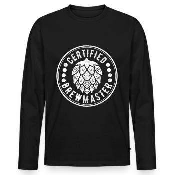 Beer Brewer Beer Brewing - Men's Premium Organic Long Sleeve Shirt - black - Front - Nico (187cm)