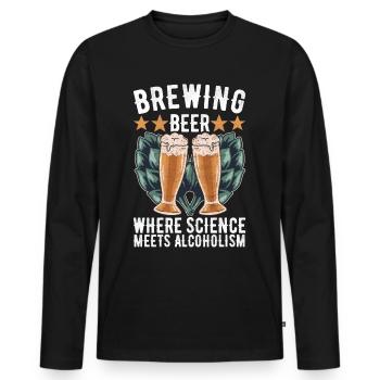Beer Brewer Beer Brewing - Men's Premium Organic Long Sleeve Shirt - black - Front - Nico (187cm)