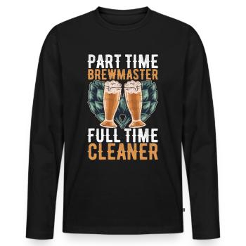 Beer Brewer Beer Brewing - Men's Premium Organic Long Sleeve Shirt - black - Front - Nico (187cm)