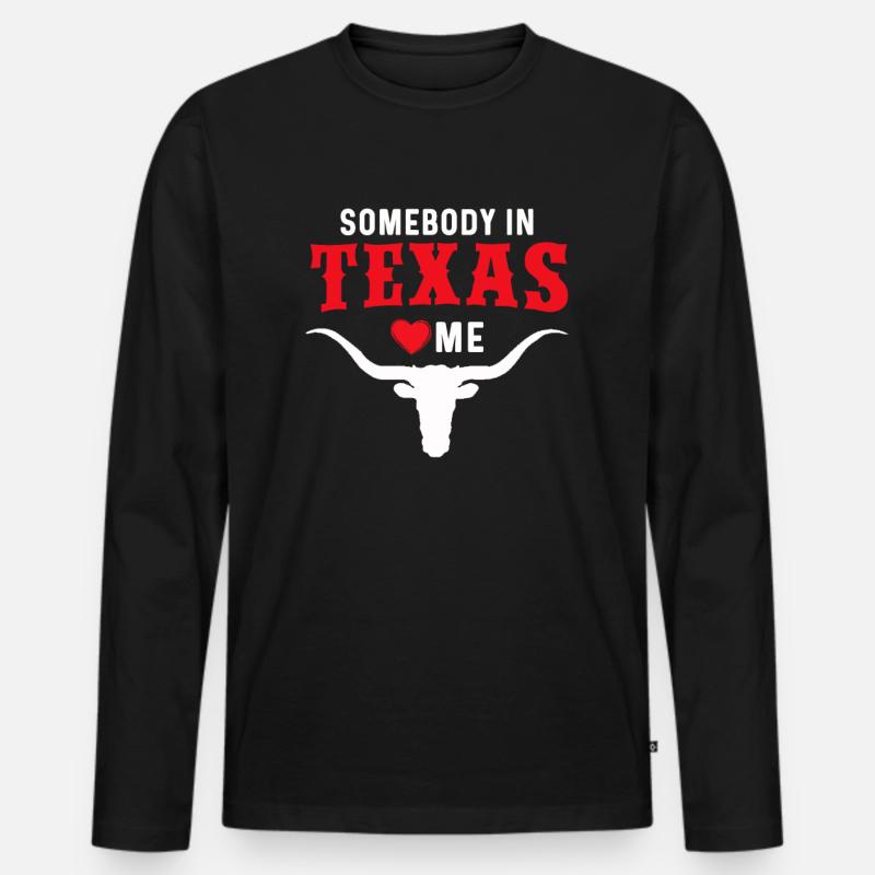 Texas - Männer Premium Bio Langarmshirt - Schwarz