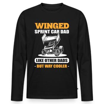 Winged Sprint Car Dad Sprint Car Racer - Men's Premium Organic Long Sleeve Shirt - black - Front - Nico (187cm)