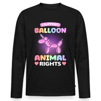 I Support Balloon Animal Rights Balloon Twister - Men's Premium Organic Long Sleeve Shirt - black - Front - Nico (187cm)