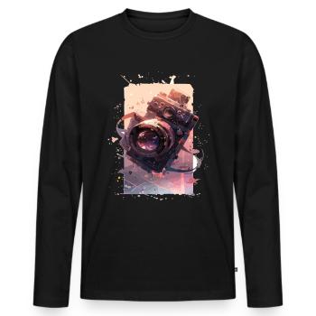 Camera Retro Camera Cameras Analog - Men's Premium Organic Long Sleeve Shirt - black - Front - Nico (187cm)
