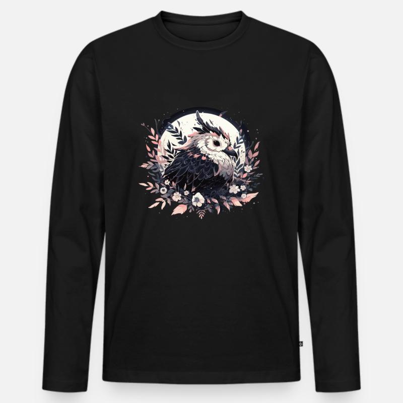 Vogel Vögel Vogelkopf Vogel Tiere Natur - Männer Premium Bio Langarmshirt - Schwarz