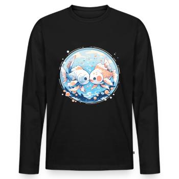 Goldfish - Men's Premium Organic Long Sleeve Shirt - black - Front - Nico (187cm)