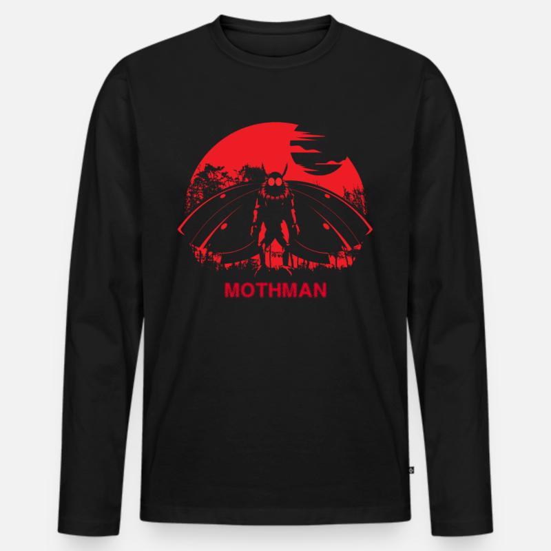 Mothman - Männer Premium Bio Langarmshirt - Schwarz