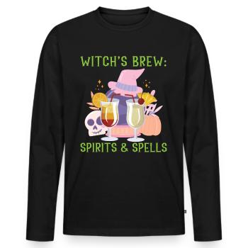 Witch’s Brew: Ghosts & Spells Barman Hal - T-shirt manches longues Premium bio Homme - noir - Devant - Nico (187cm)