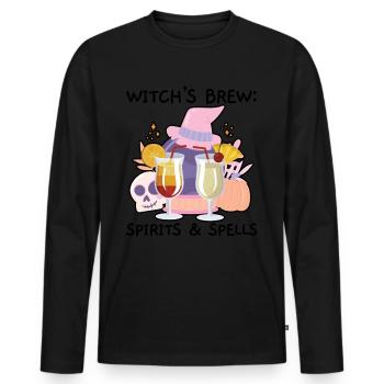 Witch’s Brew: Ghosts & Spells Barman Hal - T-shirt manches longues Premium bio Homme - noir - Devant - Nico (187cm)
