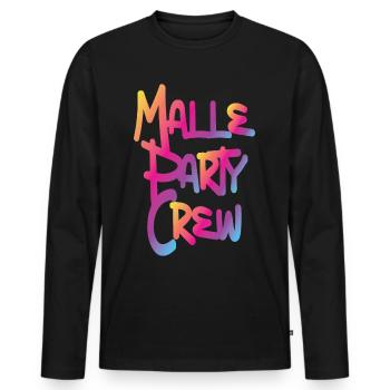 Malle Party Crew - Männer Premium Bio Langarmshirt - Schwarz - Vorne - Nico (187cm)